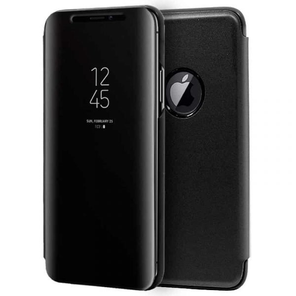 funda flip cover iphone xs max clear view negro 2