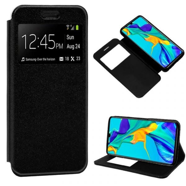 funda flip cover huawei p30 liso negro