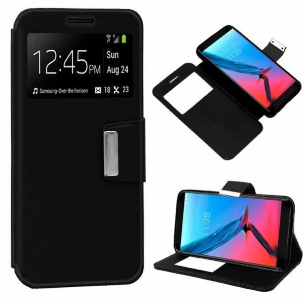 funda flip cover zte blade v9 vita liso negro1