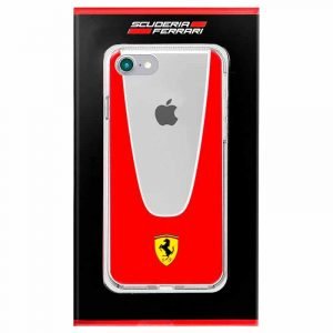 carcasa iphone 7 iphone 8 licencia ferrari transparente line rojo1