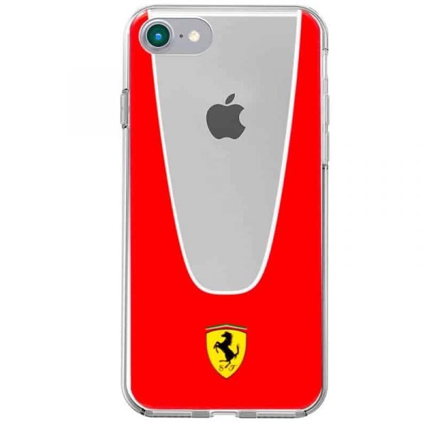 carcasa iphone 7 iphone 8 licencia ferrari transparente line rojo3