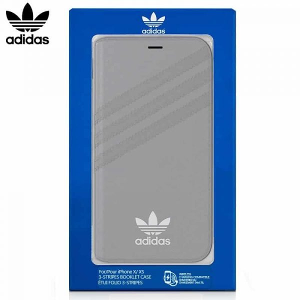 funda flip cover iphone x iphone xs licencia adidas gris1