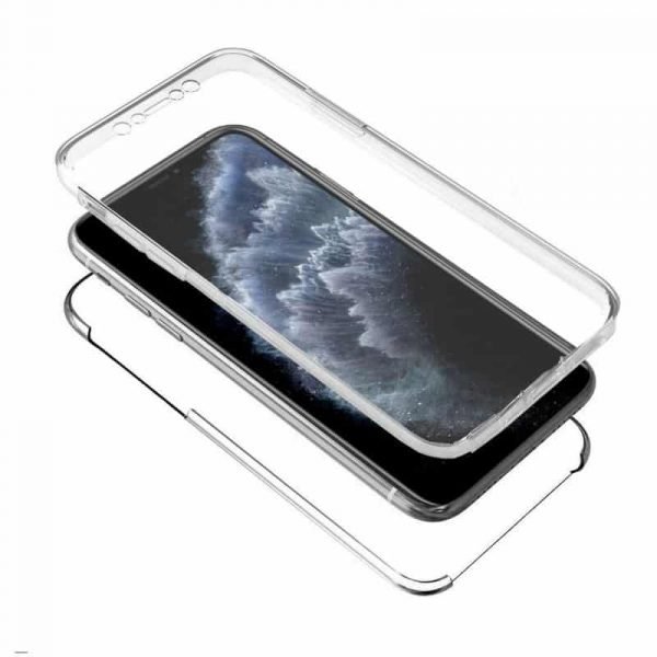 funda silicona 3d iphone 11 pro transparente frontal trasera2