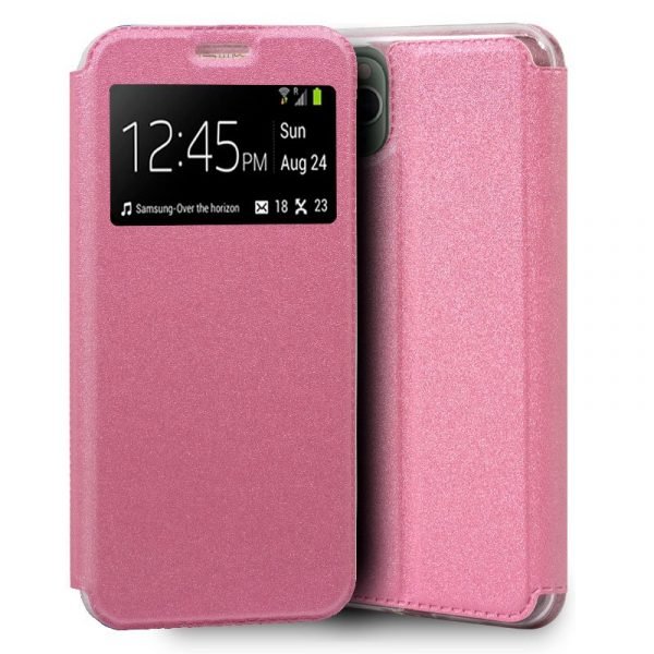 funda flip cover iphone 11 pro max liso rosa1