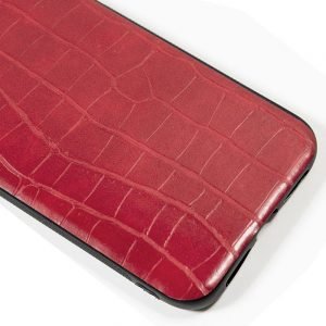 carcasa iphone 11 pro max leather crocodile rojo2