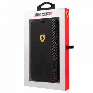 funda flip cover iphone xs max licencia ferrari negro2