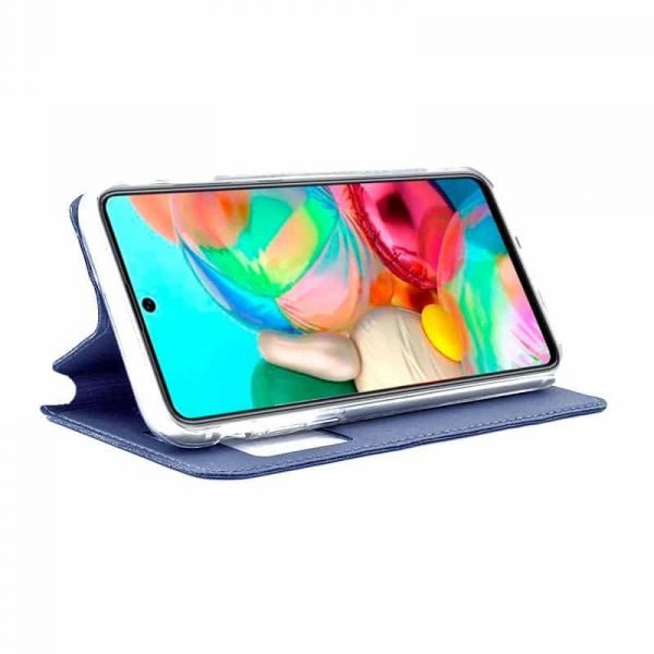 funda flip cover samsung galaxy a71 liso azul 2