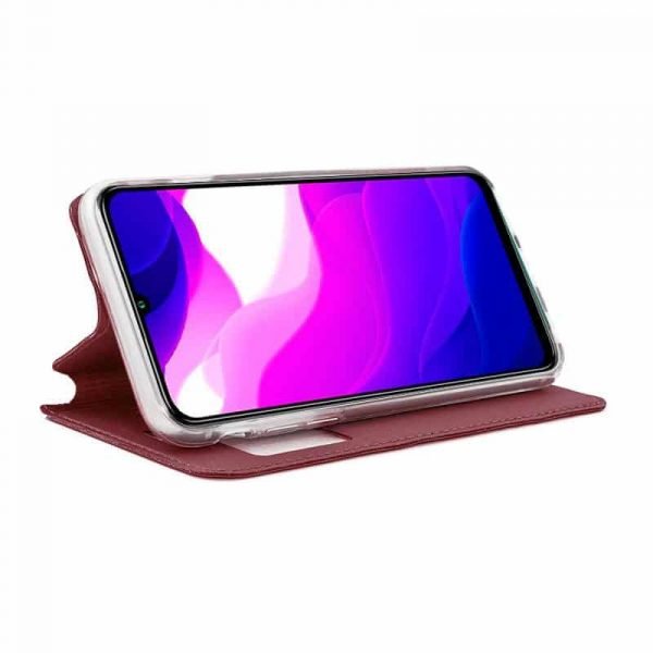 funda flip cover xiaomi mi 10 lite liso rojo 2