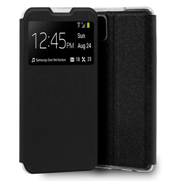 funda flip cover samsung galaxy a12 liso negro 1