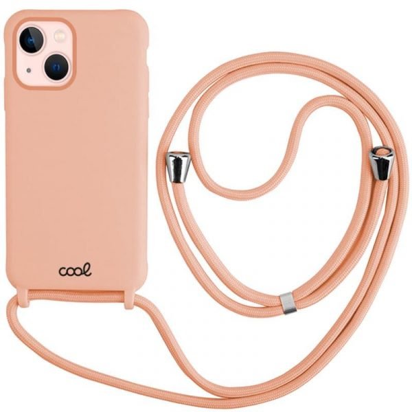 carcasa iphone 13 cordon liso rosa 1