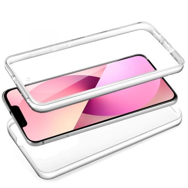 funda silicona 3d para iphone 13 transparente frontal trasera 2