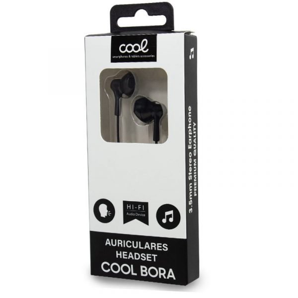 auriculares 35 mm cool bora stereo con micro negro 1