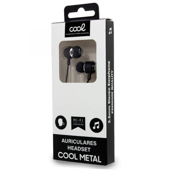 auriculares 35 mm cool metalizado stereo con micro negro 1