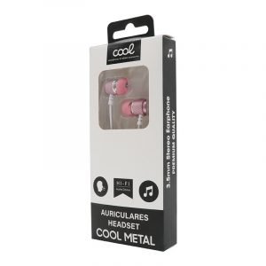 auriculares 35 mm cool metalizado stereo con micro rosa 1