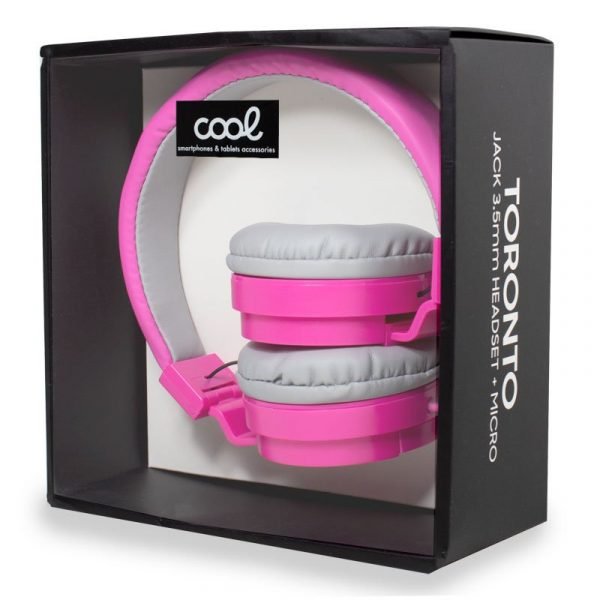 auriculares cascos jack 35 mm cool toronto con micro rosa 2