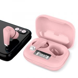 auriculares stereo bluetooth dual pod earbuds cool urban lcd rosa 1