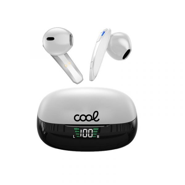 auriculares stereo bluetooth dual pod earbuds inalambricos tws lcd cool shadow blanco 1