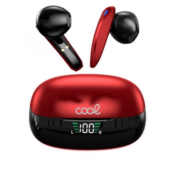 auriculares stereo bluetooth dual pod earbuds inalambricos tws lcd cool shadow rojo 1
