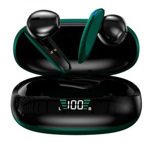 auriculares stereo bluetooth dual pod earbuds inalambricos tws lcd cool shadow verde 2