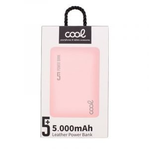 bateria externa power bank 5000 mah cool leather rosa 1