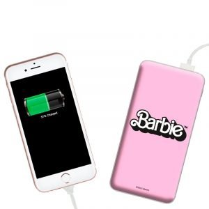 bateria externa universal power bank 10000 mah licencia barbie rosa 2