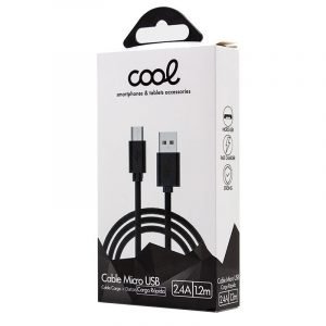 cable usb compatible cool universal micro usb 12 metros negro 24 amp 1