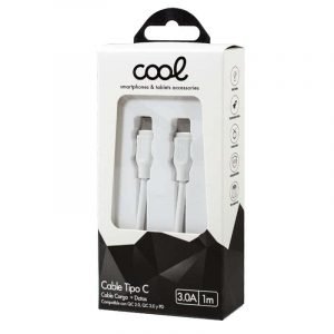 cable usb compatible cool universal tipo c a tipo c 1 metro blanco 3 amp 1