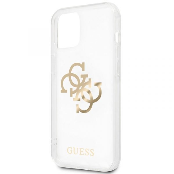 carcasa cool para iphone 12 pro max licencia guess transparente colgante dorado 2