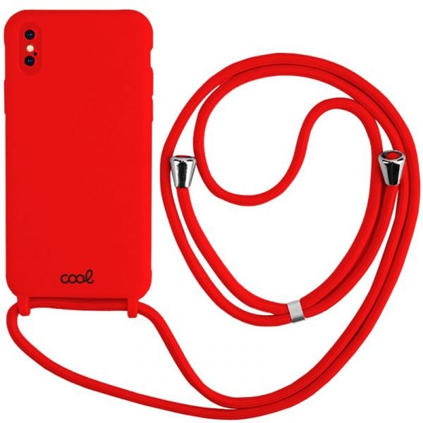 carcasa cool para iphone x iphone xs cordon liso rojo