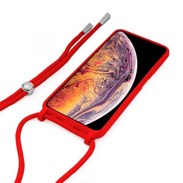 carcasa cool para iphone xs max cordon liso rojo 1