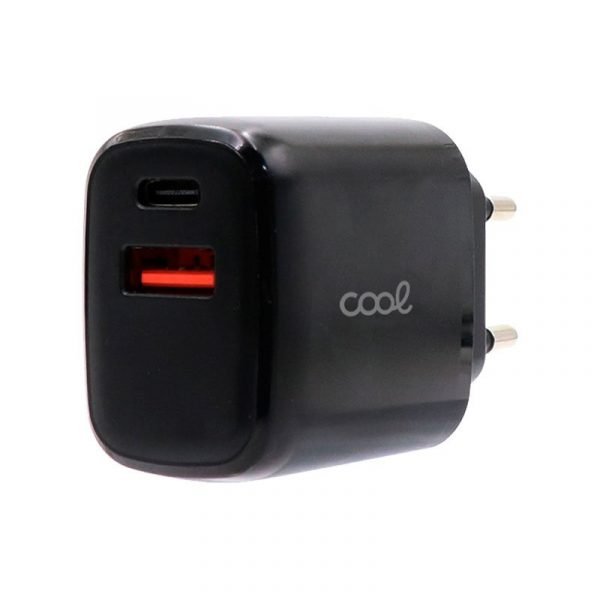 cargador red universal fast charger pd dual tipo c usb cool 20w negro 1