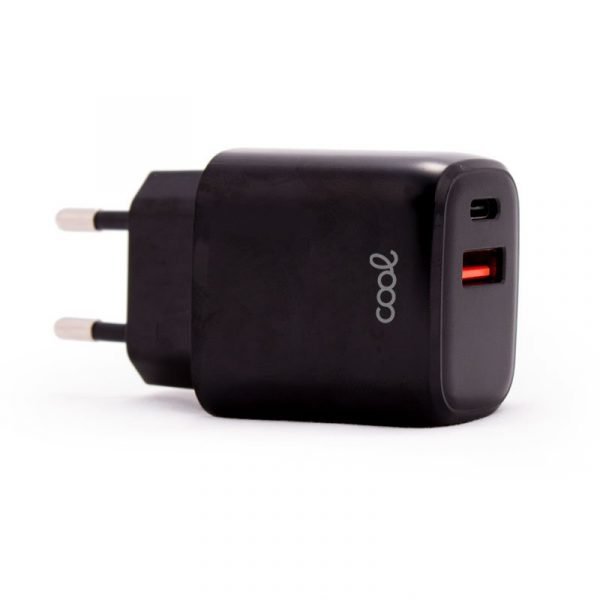 cargador red universal fast charger pd dual tipo c usb cool 20w negro