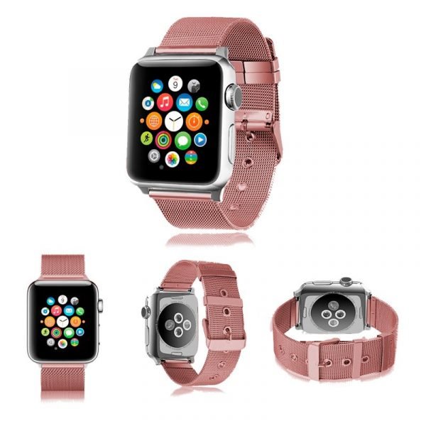 correa cool para apple watch series 1 2 3 4 5 6 7 se 42 44 45 mm metal rosa 2
