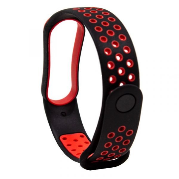 correa cool para xiaomi mi band 5 6 7 amazfit band 5 sport negro rojo 2