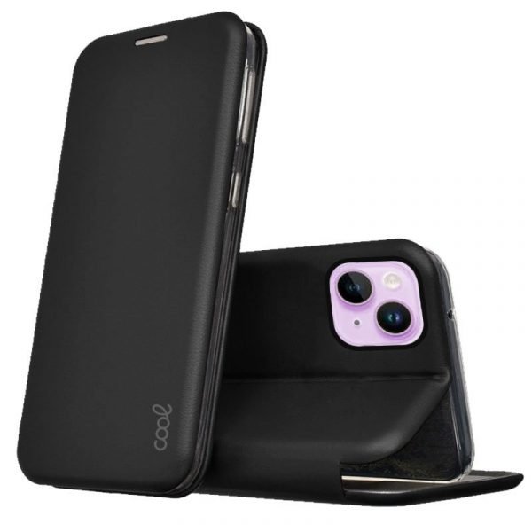 funda cool flip cover para iphone 14 elegance negro