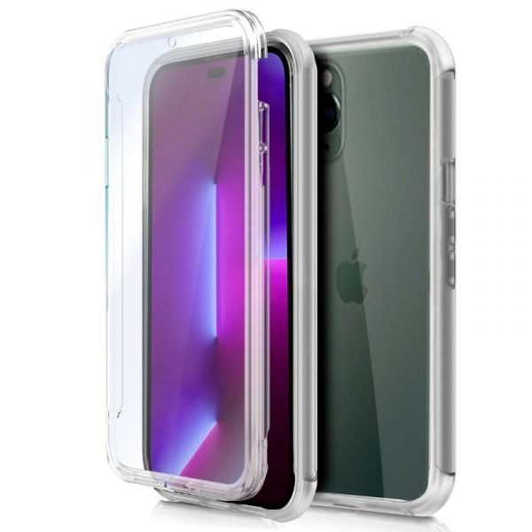 funda cool silicona 3d para iphone 14 pro transparente frontal trasera