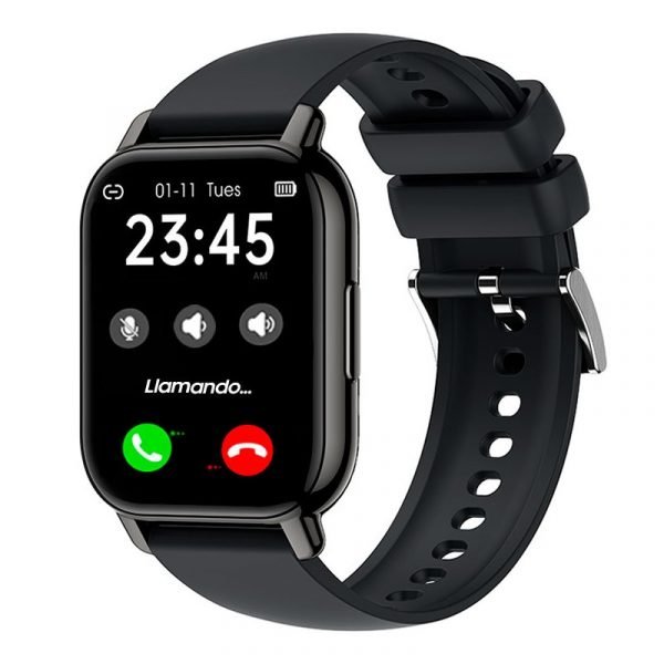smartwatch cool level silicona negro llamadas salud deporte